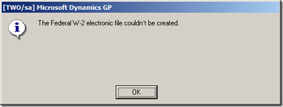W-2 File creation error