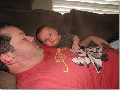 1.  Hanging out with Daddy on the couch