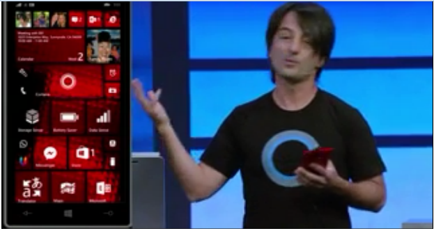 Joe demonstrating Cortana during the //BUILD/2014 conference