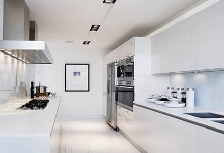 Cocinas modernas pequeñas blanca-cocina-minimalista Cocinas modernas blancas