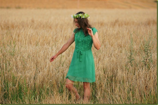 girl in golden barley field