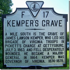 Kemper's Grave, marker F-17 in Orange County, VA