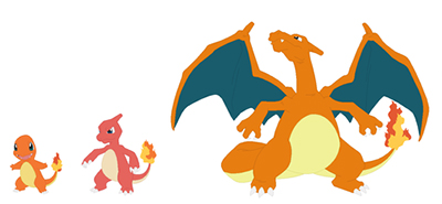 Charmander, Charmanleon, Charizard