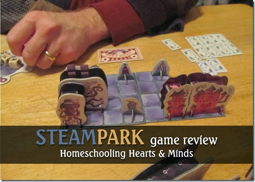 Steam Park, a beautiful game of strategy and resource management---review @Homeschooling Hearts & Minds