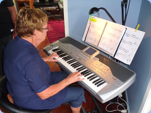 Our host, Yvonne, playing her Korg Pa1X for us