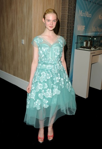 Elle Fanning arrives at the 2011 Women In Film Crystal   Lucy Awards