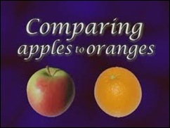 apples to oranges