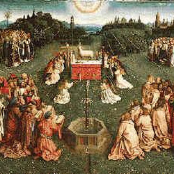 120 - Huberto y Jean Van Eyck - Detalle del Poliptico del Cordero mistico