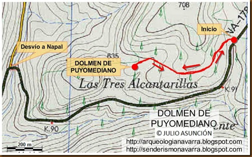 Mapa dolmen de Puyomediano