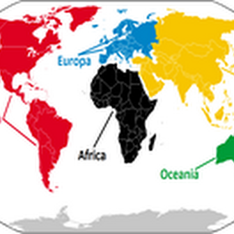 Mapamundi de 5 y 7 continentes