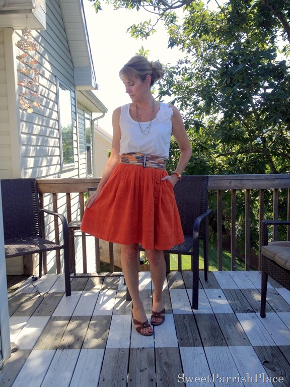 orange skirt