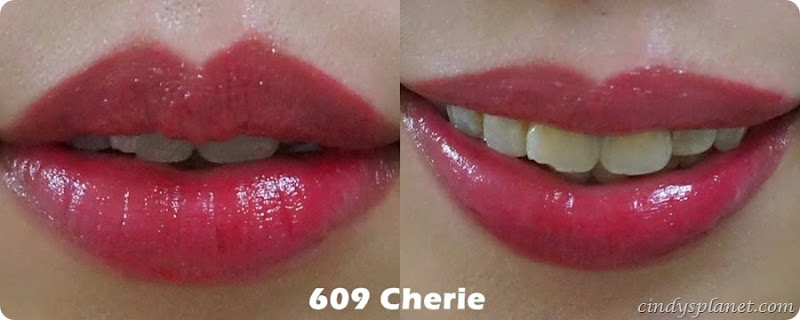 loreal wet shine stain  609 cherie swatch