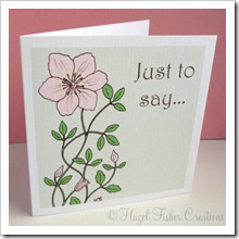 Clematis set of 4 small square note cards 3