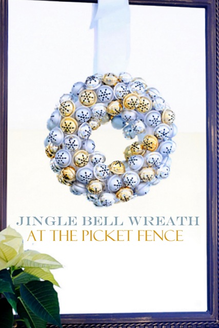 Dollar Tree Jingle Bell Wreath from At The Picket Fence