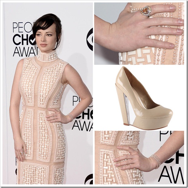 Ashley Rickards’ selection of dress and jewelry