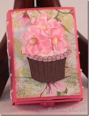 floral cupcake matchbox front