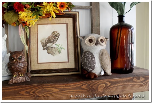 Fall mantel with owls