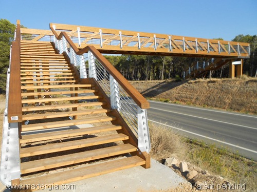 puente madera acero