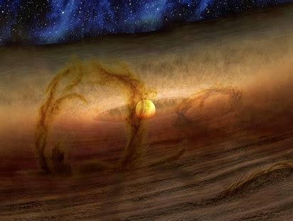 loops magnéticos carregam gás e poeira no disco de formação de planetas