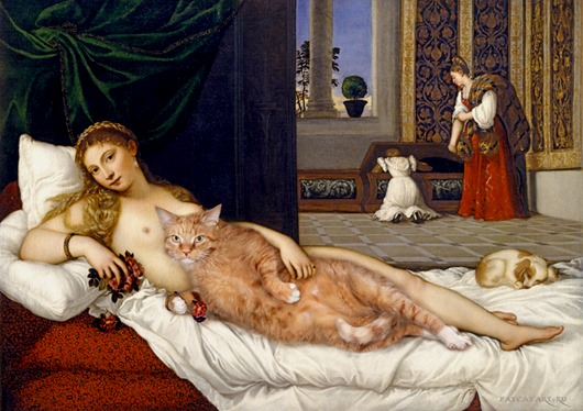 Titian-Venus-of-Urbino-cat-w