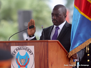 Joseph Kabila Kabangé le 20/12/2011 à Kinshasa, durant sa prestation de serment devant des juges de la cours suprême de la justice de la RDC. Radio Okapi/ Ph. John Bompengo