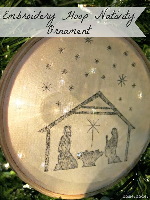 Embroidery Hoop Nativity Ornament
