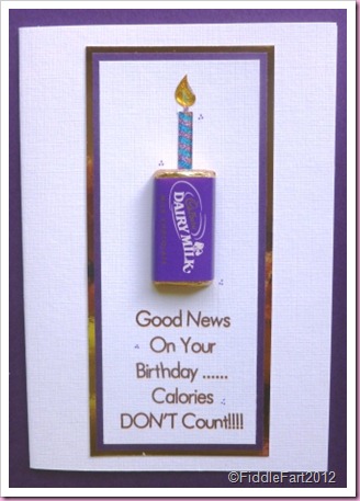 Chocolate Birthday card Cadbury's miniatures