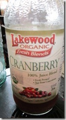 lakewood organics cranberry juice, 240baon