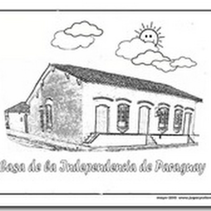 Colorear Casa de la independencia y Panteón Paraguay