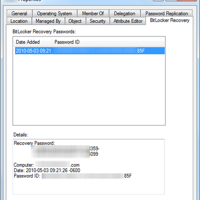 Delegating permissions to BitLocker recovery keys