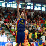 Titus Nicoara inscrie doua puncte in meciul de calificare la Eurobasket Slovenia 2013, dintre Romania si Olanda disputat in Sala Transilvania din Sibiu, miercuri 15 august 2012.