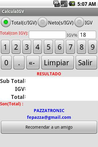 Calcula el IGV