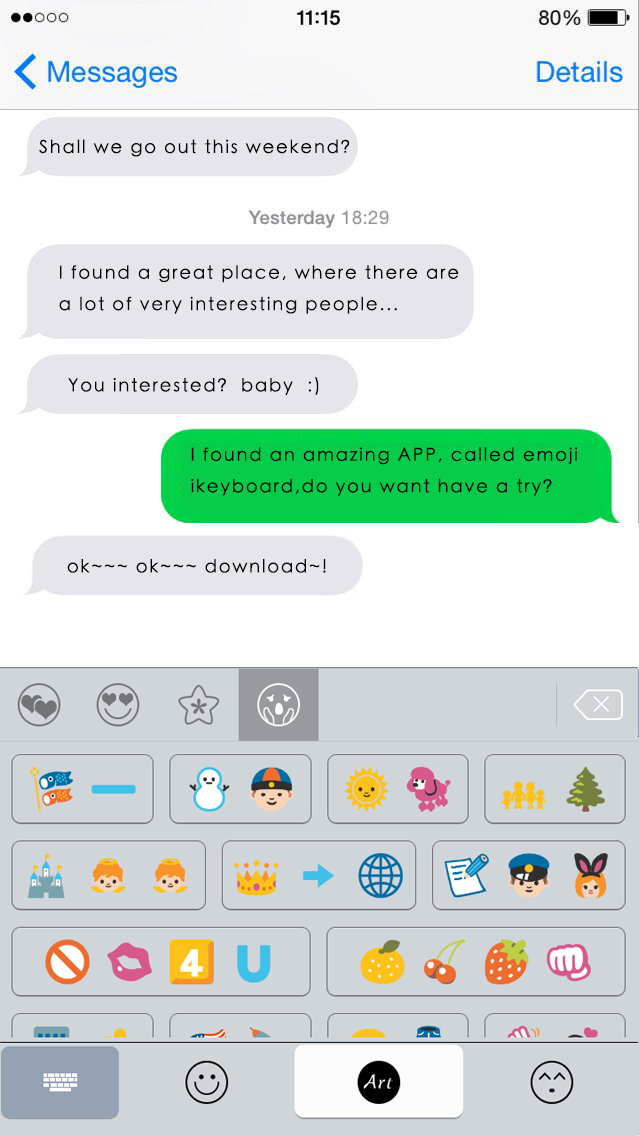 Classic theme Emoji Keyboard Screen 2