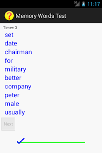 download Memory Words Test Training free