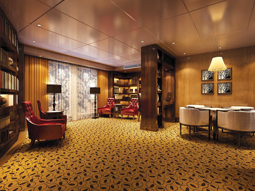 Uniworld-Century-Legend-and-Paragon-library - Settle back and relax with a gripping novel or read up on Chinese culture in the peace and quiet of the library aboard your river cruise in China.