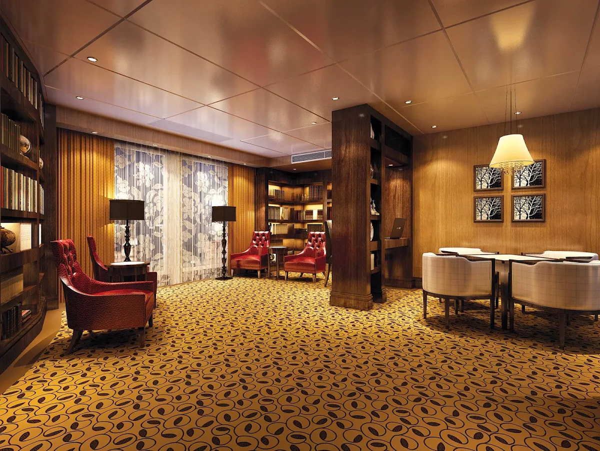Uniworld-Century-Legend-and-Paragon-library - Settle back and relax with a gripping novel or read up on Chinese culture in the peace and quiet of the library aboard your river cruise in China.