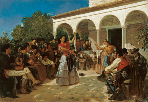 Gypsy Dance in the Gardens of the Alcázar outside the Pavilion of Charles V