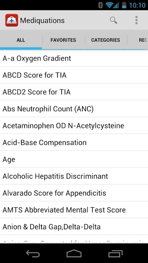 Android application Mediquation Medical Calculator screenshort