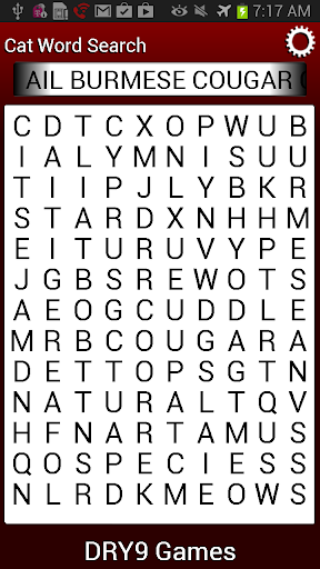 Cat Word Search