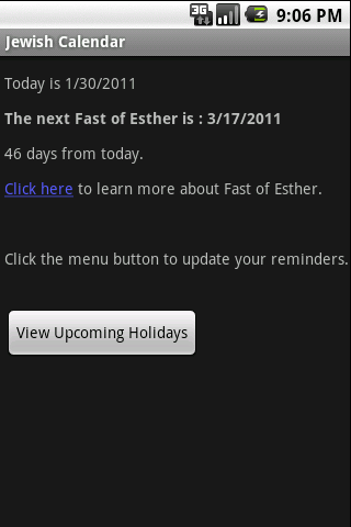 Jewish Calendar Screen 3