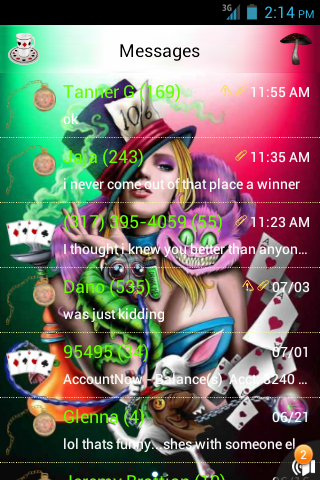 Alice Wonderland GO SMS THEME