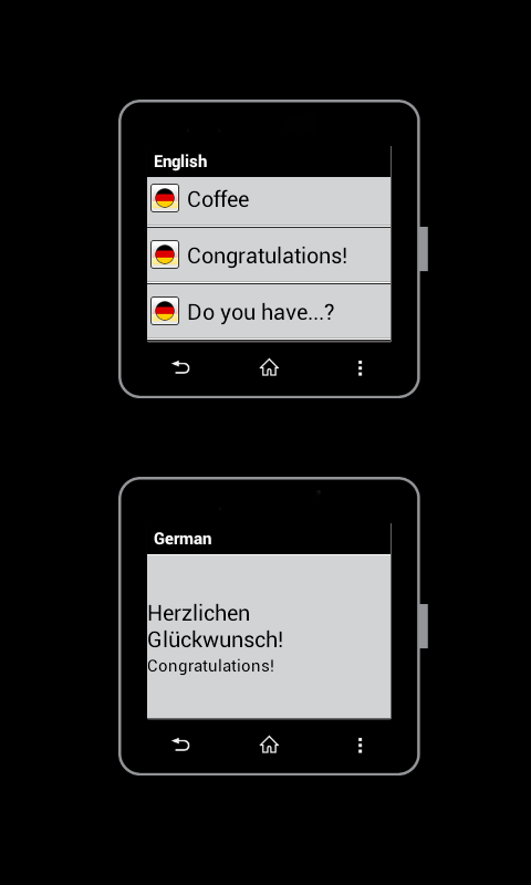 Android application German for SmartWatch 2 screenshort