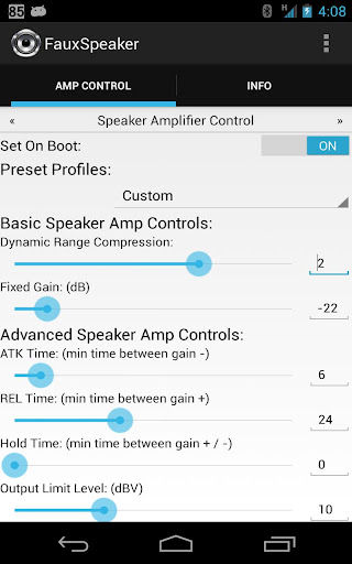 Speaker Loudness Amp Control