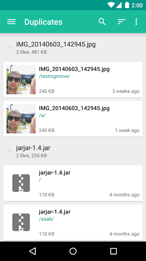 Duplicate File Finder unclouded App on Android free