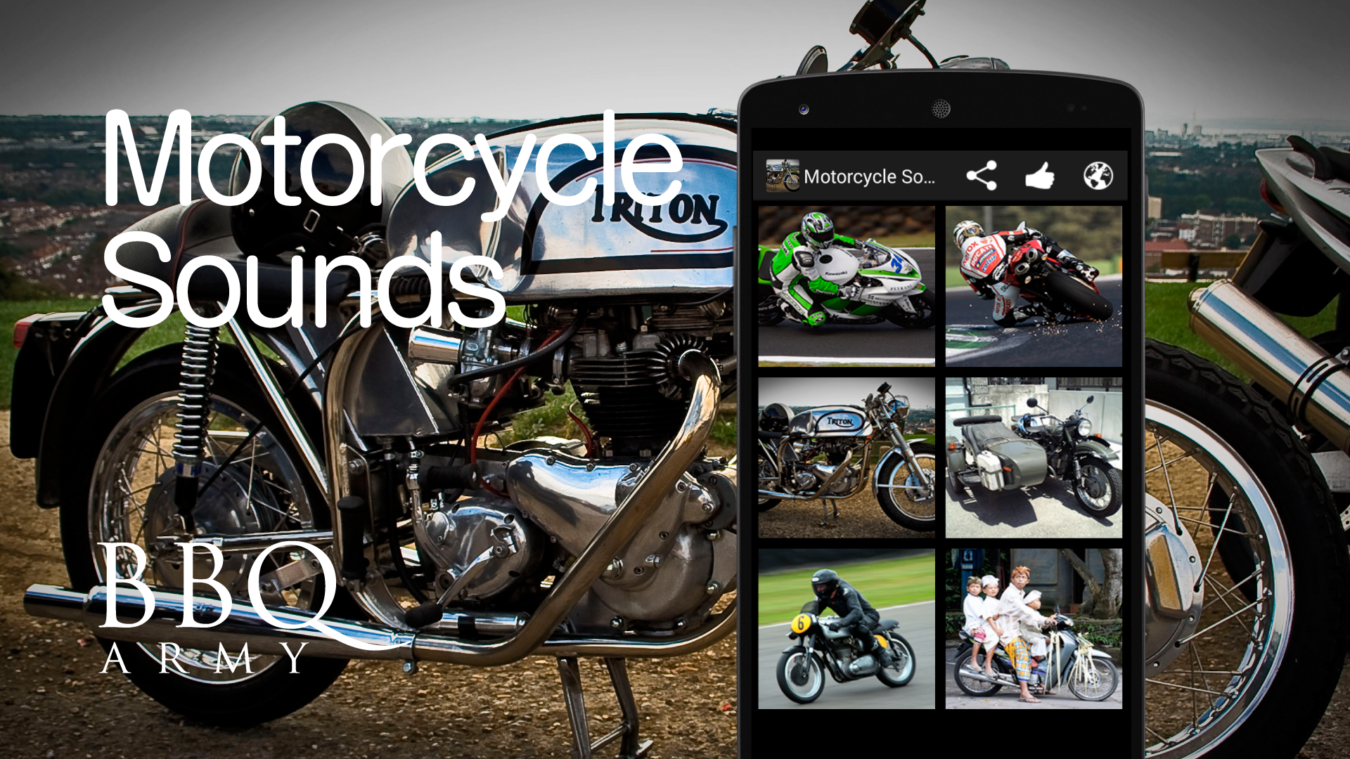 Android application Motorcycle Sounds screenshort