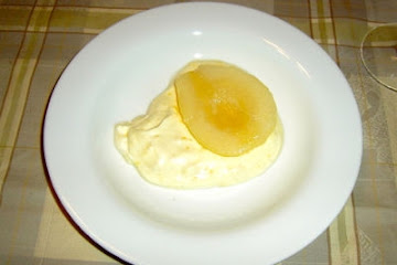 Poached Pears with Lime Sabayon