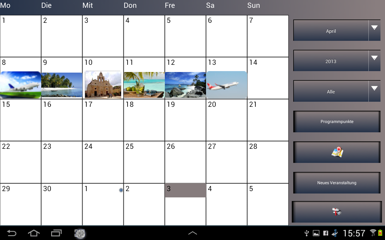 Android application ClickCal Pro Calendar screenshort