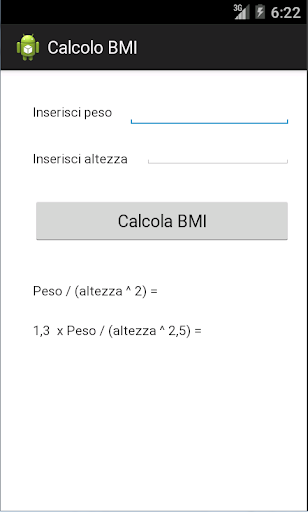 Calcolo new BMI