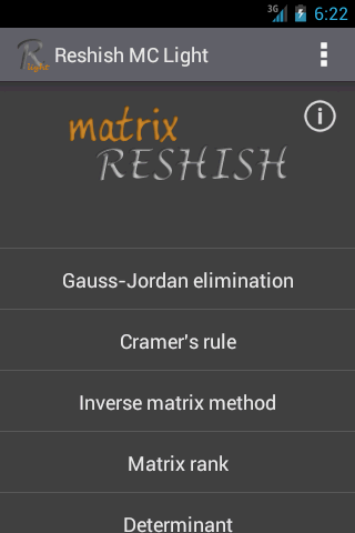 Matrix Calculator R. Light