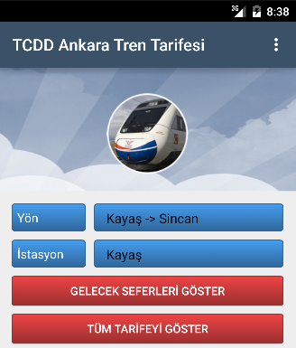 TCDD Ankara Tren Tarifesi